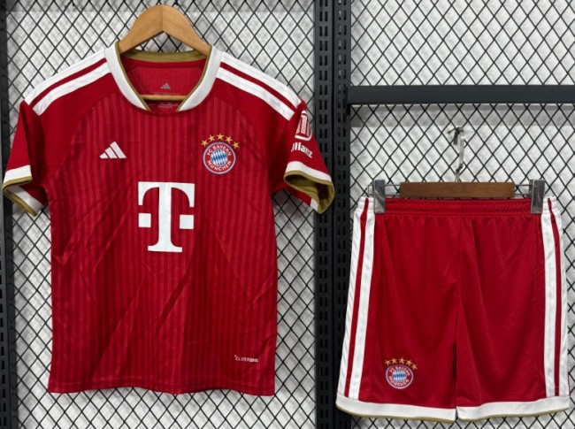 2026-27 Bayern Munich Red Home Kids Soccer Jersey