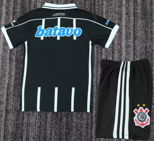 1999-2000 Corinthians Black Away Retro Kids Soccer Jersey