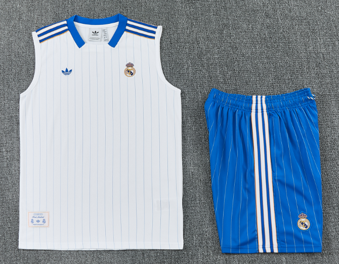 2026-27 Real Madrid White Vest Training Short Suit