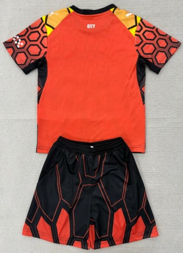 2022-23 Manchester City Orange Goalkeeper Kids Jersey