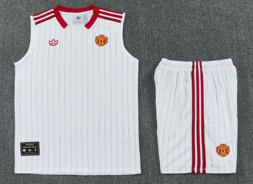2026-27 Manchester United White Vest Training Short Suit