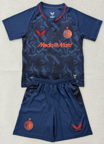 2025-26 Feyenoord Third Away Dark blue Kids Soccer Jersey