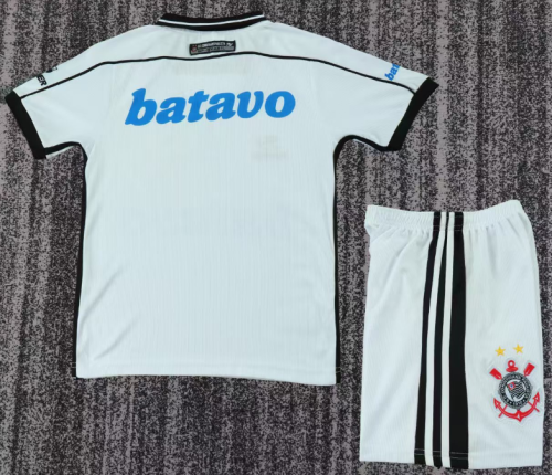 1999-2000 Corinthians White Home Retro Kids Soccer Jersey
