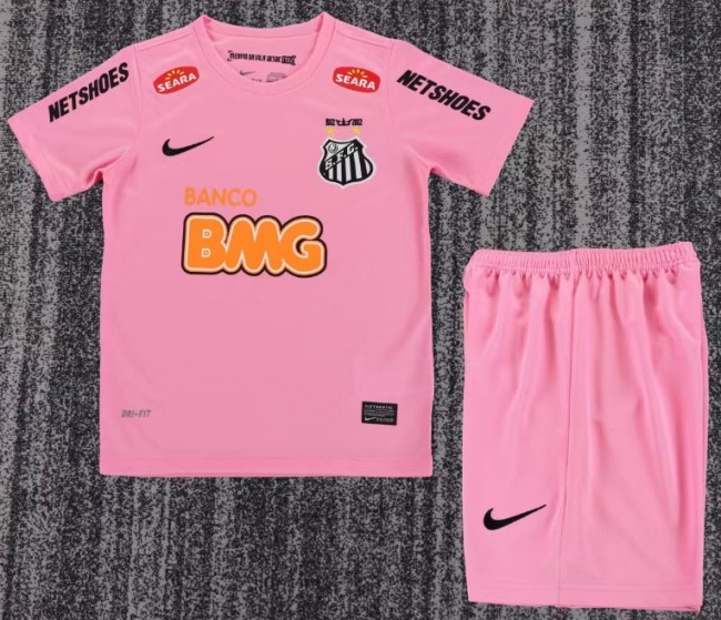 2013 Santos FC Pink Kids Retro Soccer Jersey