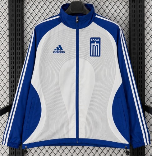2005-06 Greece Blue-White Retro Casual Version Windbreaker