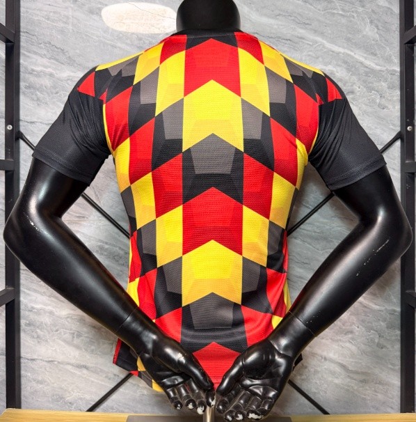 2026-27 Germany Special Edition Red, Yellow and Black Check Pattern Soccer Jersey