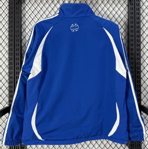 2005-06 Greece Blue-White Retro Casual Version Windbreaker