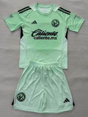 2025-26 Club America Light green GoalKeeper Kids Soccer Jersey