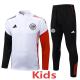 25-26 Ajax White Kids Half Pull Tracksuit #E25125(童装)(半拉链)