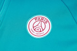 24-25 PSG Lake blue Hoodie Half Pull Tracksuit #F599半拉连帽
