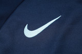 24-25 France Royal blue Hoodie Half Pull Tracksuit #F591半拉连帽