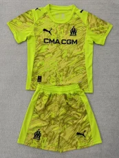 2025-26 Marseille Yellow Goalkeeper Kids Soccer Jersey