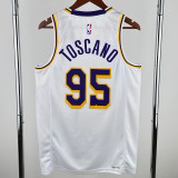 22-23 LAKERS TOSCANO #95 White Top Quality Hot Pressing NBA Jersey(圆领)