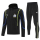 2025-26 Marseille Black Hoodie Jacket Tracksuit