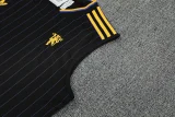25-26 Man Utd Black Tank top and shorts suit #条纹