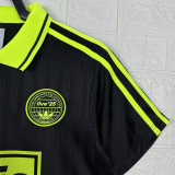 2025 Ad Oasis Joint Edition Black Polo Short Sleeve (荧光绿广告)