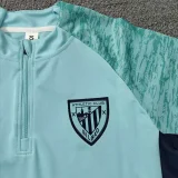 2025-26 Bilbao Green Half Pull Tracksuit (Pants Have Pocket)(半拉链)