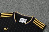 25-26 Man Utd Black Tank top and shorts suit #条纹