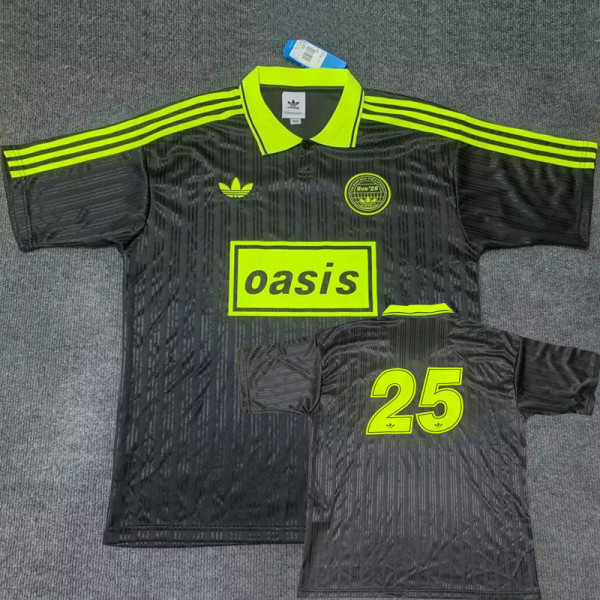 2025 Ad Oasis Joint Edition #25 Black Polo Short Sleeve(绿边)