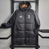 23-24 JUV Black Hooded Cotton Coat Red Edge (白色边) 棉衣