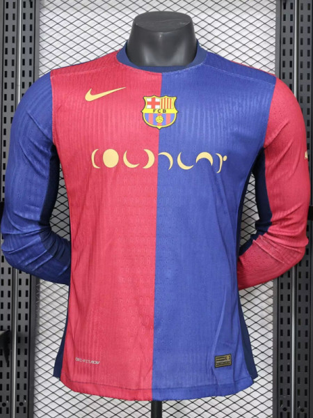 24-25 BAR Home Joint Edition Long Sleeve Player Version Soccer Jersey (长袖球员)*酷玩