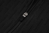 24-25 France Black Kids Half Pull Tracksuit (童装)(半拉链)