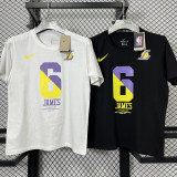 T190 Lakers JAMES #6 Black High Quality Casual T-Shirt