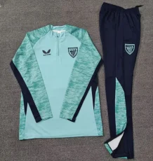 2025-26 Bilbao Green Half Pull Tracksuit (Pants Have Pocket)(半拉链)