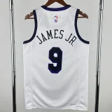 2022-23 LAKERS JAMES JR. #9 White City Edition Top Quality Hot Pressing NBA Jersey