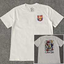 25-26 BAR White High Quality Casual T-shirt #圆领涂鸦