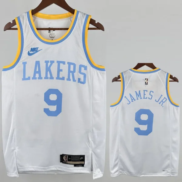 2022-23 Lakers JAMES JR. #9 White Retro Top Quality Hot Pressing NBA Jersey