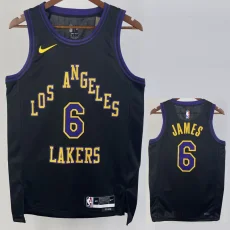 2023-24 LAKERS JAMES #6 Black City Edition Top Quality Hot Pressing NBA Jersey