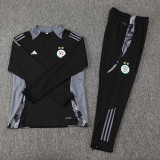 24-25 Algeria Black Kids Half Pull Tracksuit (童装)(半拉链)