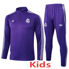 2025-26 RMA Purple Kids Half Pull Tracksuit #E2520(童装)(半拉链)