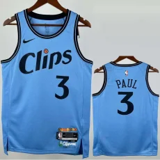 2024-25 Clippers PAUL #3 Blue City Edition Top QualityHot Pressing NBA Jersey