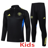 2025-26 Man Utd Black Kids Half Pull Tracksuit#E2554(童装)(半拉链)