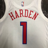 22-23 76ERS HARDEN #1 White City Edition Top Quality Hot Pressing NBA Jersey