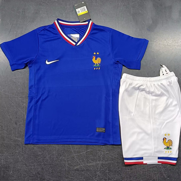 24-25 France Home Kids Soccer Jersey