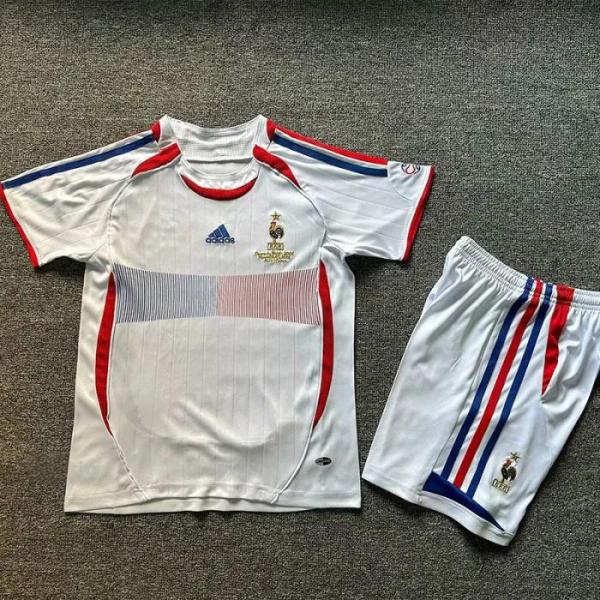 2006 France Away Kids Retro Soccer Jersey