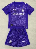 2025-26 Marseille Purple Goalkeeper Kids Soccer Jersey