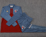 2025-26 Sao Paulo Grey Red Half Pull Tracksuit#B2575(半拉链)