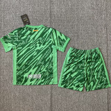 24-25 BAR Green Goalkeeper Kids Soccer Jersey