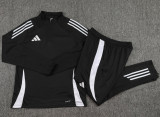 2024 AD Black Kids Half Pull Tracksuit (童装)(半拉链)