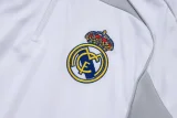 2025-26 RMA White grey Half Pull Tracksuit #B2555(半拉链）