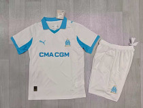 25-26 Marseille Home Kids Soccer Jersey