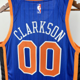 2023-24 Knicks Clarkson #00 Blue City Edition PremiumQuality Heat-Pressed NBA Jersey
