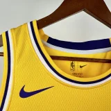 2022-23 Lakers DONCIC #77 Yellow Top Quality Hot Pressing NBA Jersey(圆领)
