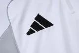 2025-26 RMA White grey Half Pull Tracksuit #B2555(半拉链）