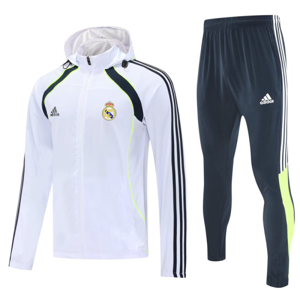 2025-26 RMA White Hoodie Jacket Tracksuit