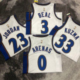 22-23 Wizards JORDAN #23 White Top Quality Hot Pressing NBA Jersey (Retro Logo)